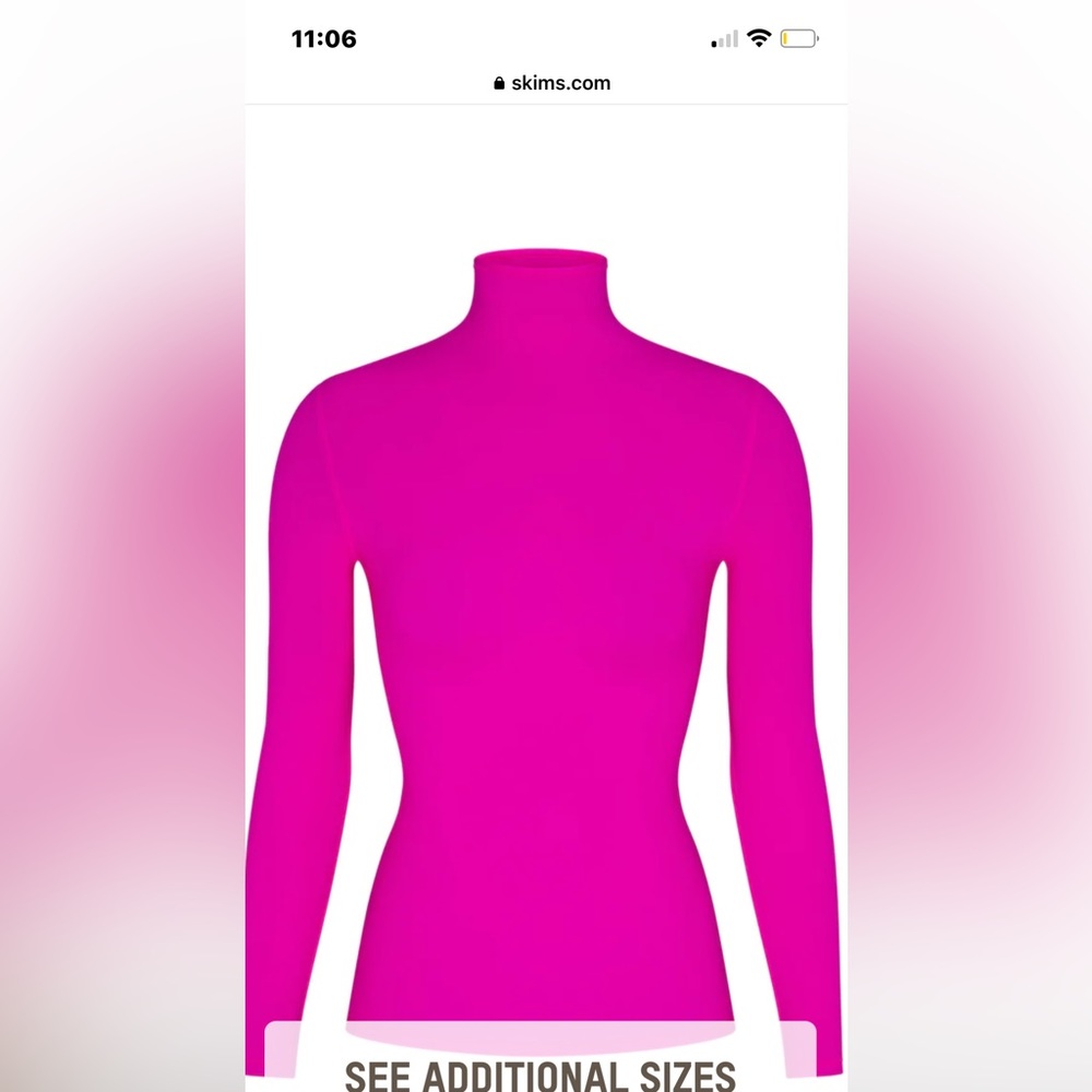 SKIMS , Fits Everybody long sleeve turtleneck, Fuchsia
